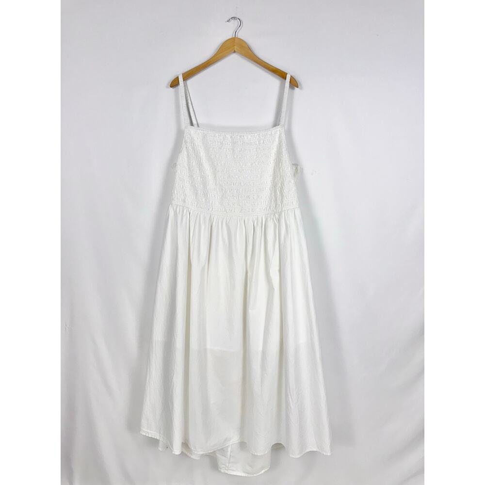 Old Navy Plus Smocked Open Back Midi Dress Women's 4X White